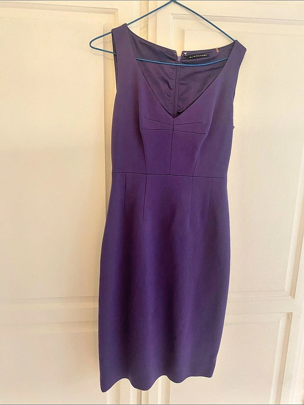 Elie Tahari Sleeveless Midi Dress in Purple Like New